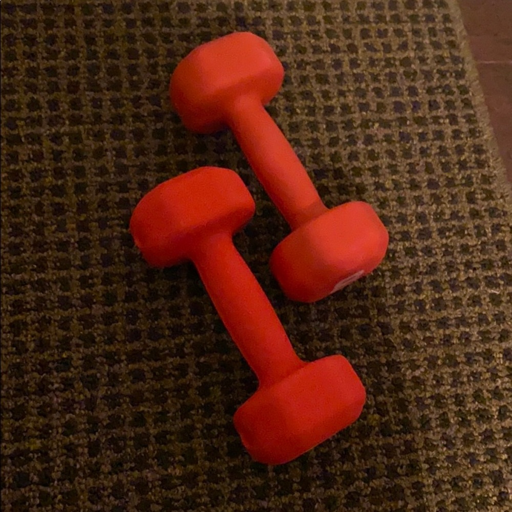 Dumbbells from dicks sporting goods. 8lbs